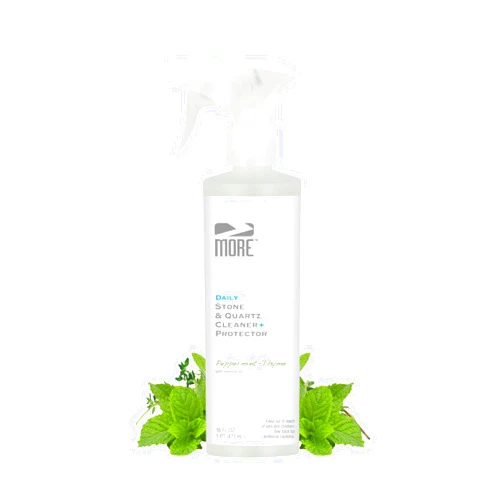 MORE Surface Care MORE Stone & Quartz Cleaner + Protector - Water-Based Surface Spray - Granite, Quartz & Marble Cleaner - For Kitchen & Bathroom Countertops & Floors - Peppermint-Thyme Essential Oil - Pint (16oz)