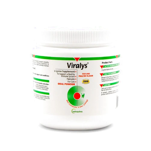 Vetoquinol Viralys L-Lysine Supplement for Cats - Cats & Kittens of All Ages - Immune Health - Sneezing, Runny Nose, Squinting, Watery Eyes - Flavored Lysine Powder
