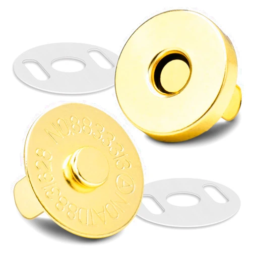 CooBigo 24Sets Magnetic Snaps for Purse Closures 18mm Magnetic Fastener Replacement Kit Magnetic Snaps for Purses and Totes Clothing Bag DIY Craft (Gold)