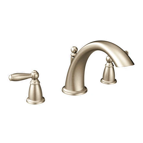 Moen Brantford Brushed Nickel Two-Handle Deck Mount Roman Tub Faucet Trim Kit, Valve Required, T933BN