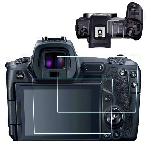PreNexusFRYC Top+LCD Screen Protector for Canon EOS R Camera, Ultra-Clear 9H Hardness Tempered Glass Cover for Canon EOS R Camera-2+2 Packs