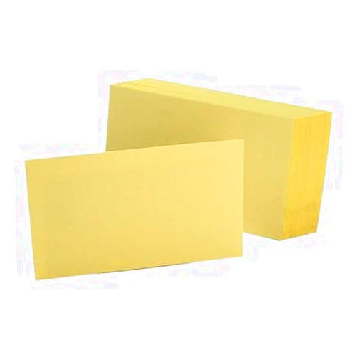 Oxford Blank Color Index Cards, 3 x 5 Inches, Canary, 100 per Pack (7320 CAN)