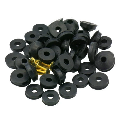 Qualihome Flat and Beveled Faucet Washers and Brass Bibb Screws Assortment, 48 Pieces