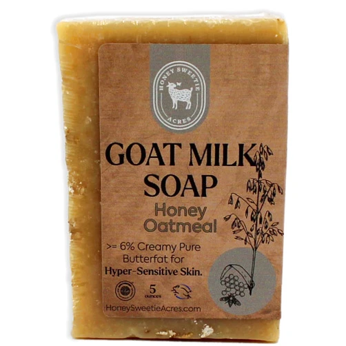Honey Sweetie Acres Fresh Off The Goat All Natural Moisturizing 5 Oz Bar Of Handmade Honey Oatmeal Goat Milk Soap
