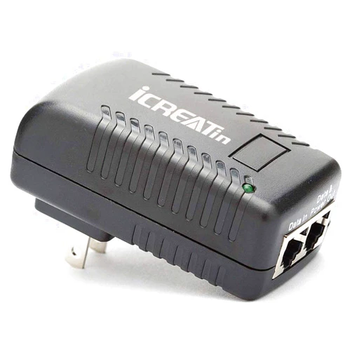 ICreatin 48V POE Injector Adapter Power Supply,10/100Mbps IEEE 802.3af Compliant for Most Cisco/Polycom/Aastra/Axis/Ubiquiti IP Cameras Phones AP and More