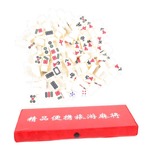 SUPVOX Travel Mahjong Tiles Mini Tiles Set Portable Game for Home Party Entertainment