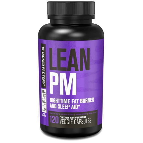 Jacked Factory Lean PM Night Time Fat Burner, Sleep Aid Supplement, & Appetite Suppressant for Men and Women - 120 Stimulant-Free Veggie Weight Loss Diet Pills