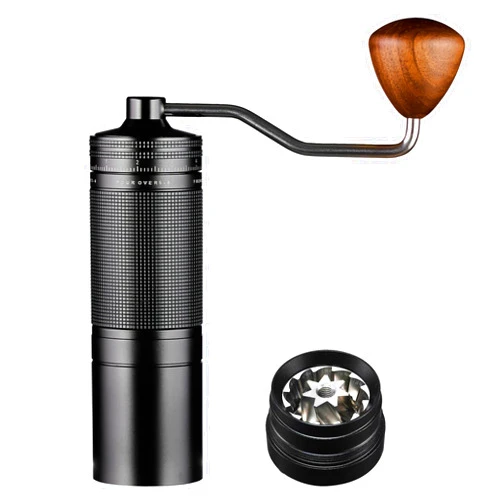 Zalnuuk Z30 Manual Coffee Grinder with 7 Star Stainless Steel Burr, Hand Coffee Grinder for French Press, Mocha, Espresso, External Adjustable Design, Three Bearing Positioning, Black, 20g
