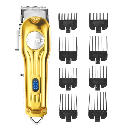 DSP Professional Hair Clipper for Men, Cordless Hair Cutting with LED Display, Barber Clipper USB Rechargeable, Gifts for Men (Gold)