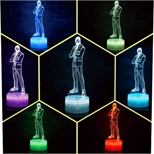 JOOFANDA New 3D Vision LED Table Lamp Touch Control 7 Colors Creative Home Life Decor Model Toy Fashion Christmas Gifts (The Reaper Crackle Base)
