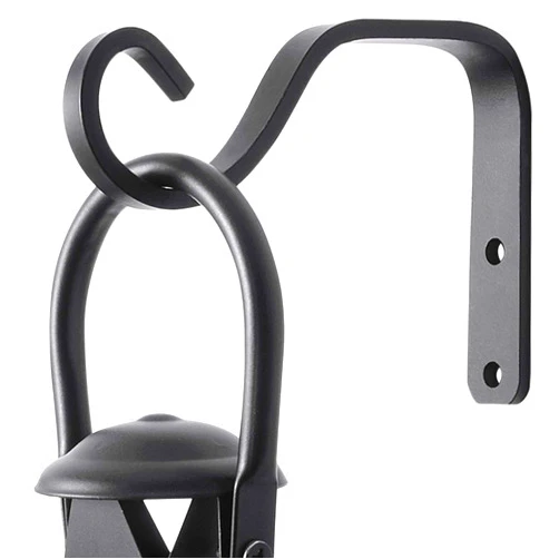 APBFH 2Pcs 5in Decorative Outdoor Iron Wall Hooks for Hanging Lantern Jar Sconce Solar Light Small Planter Bird House, Black