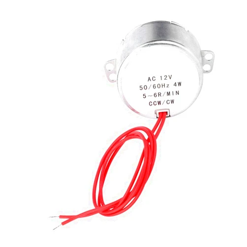 Garosa Synchronous Motor 12V AC, TYC30 Synchronous Motor, AC 12V 4W 5-6RPM CCW/CW Reversible Electric Synchron Motor with Wire, electric fan motors