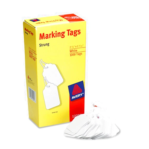 Avery 12201 Medium-Weight White Marking Tags, 2 3/4 x 1 11/16 (Box of 1000)