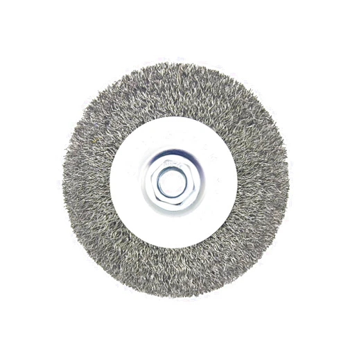 OSFTBVT Crimped Wire Wheel Brush 4in 5/8-11 Threads Arbor for 4-1/2