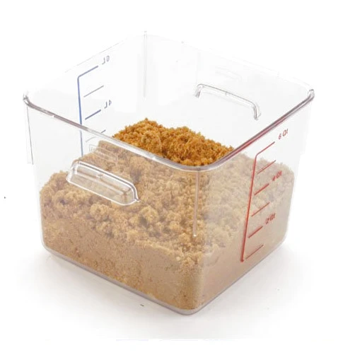 Rubbermaid Commercial Products, Space Saving Square Food Storage Container, 6 Quart, Clear, for Kitchen/Sous Vide/Meal Prep, Pack of 12