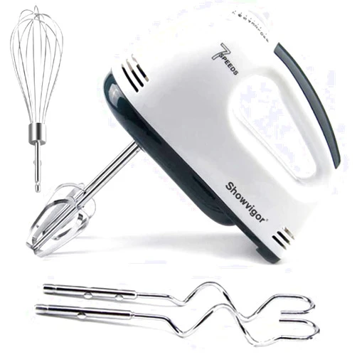 Showvigor Electric Hand mixer - 7 Adjustable Speed 180W Handheld Mixer Electric Whisk with 5 Stainless Steel Accessories, Turbo Boost/Self-Control Speed + Eject Button Food Beater for Cakes Eggs