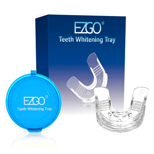 EZGO Teeth Whitening Trays Silicone Tray, Works with Tooth Whitening Light and Bleaching Gel, Comfort for All Mouth, BPA Free Mouth Night Guard for Grinding Teeth, Dental Grade, Retainer Case