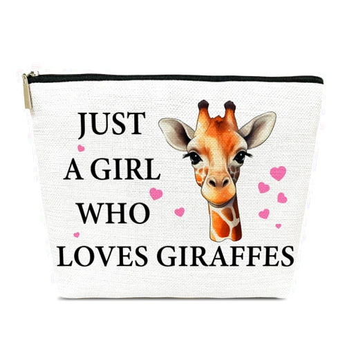 Ythuil Giraffe Decor Makeup Bag, Giraffe Gifts For Women, Just A Girl Who Loves Giraffe, Animal Lover Gift and Birthday Christmas Graduation Friendship Gifts For Her Friends Giraffe Lovers