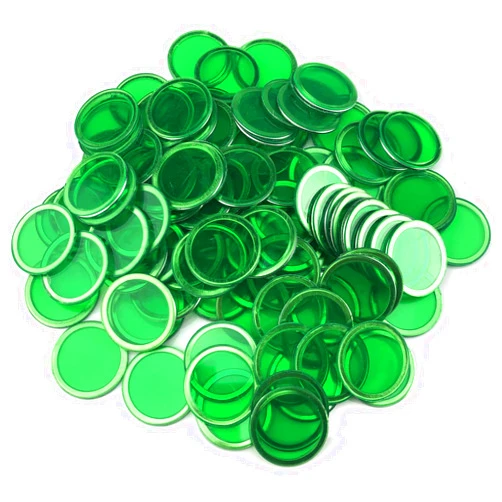 Dacefloy Magnetic Bingo Set -100 PCS Green Metal Ringed Chips/Plastic Poker Tokens/Markers/Math Counting/Science Exploration/STEM Kit/Family Game Nights…