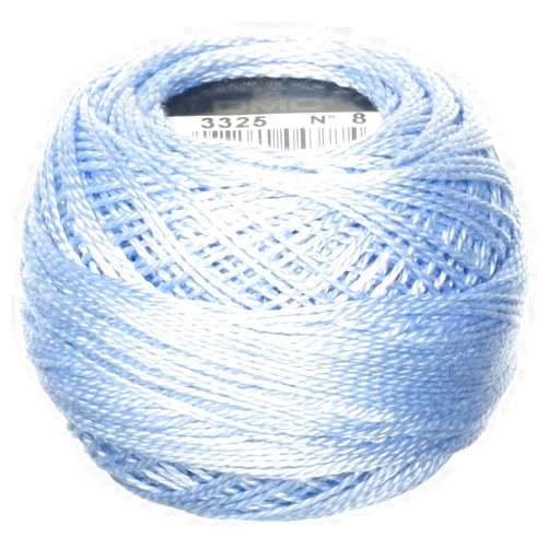 DMC 116 8-3325 Pearl Cotton Thread Balls, Light Baby Blue, Size 8