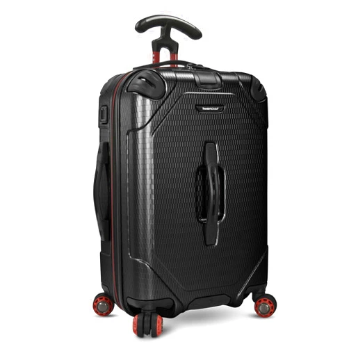 Traveler's Choice Maxporter II Hardside Polycarbonate Suitcase with Spinner Wheels, Black, 22