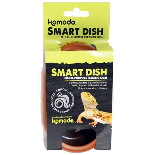 Komodo Smart Dish | Deters Non-Jumping Live Food from Escaping | Accommadates Many Sizes of Lizards and Aquatic Pets