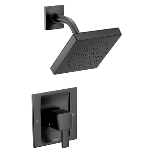 Moen TS2712BL 90 Degree Posi-Temp Modern Shower Only Trim Kit, Valve Required, Matte Black