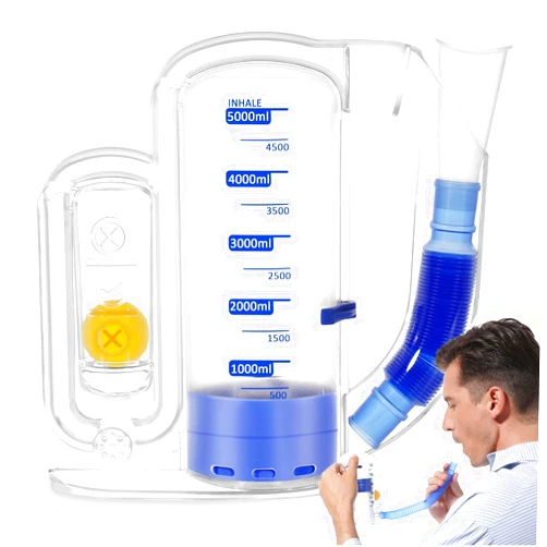 Oxgeda Breathing Exercise Device for Lungs, Lung Exerciser Device, 5000ml Capacity for Deep Inhalation, Durable Medical-Grade PC Material | Airflow Indicator for Steady Inhalation Practice