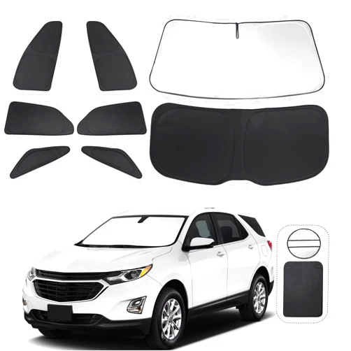TINGLU Window Shades for Chevrolet/Chevy Equinox 2018-2024 Accessories Car Side Full Windows Rear Triangular Windshield Sun Shade Sun UV Rays & Privacy Protection for Camping,Napping,and Relaxing 8PCS