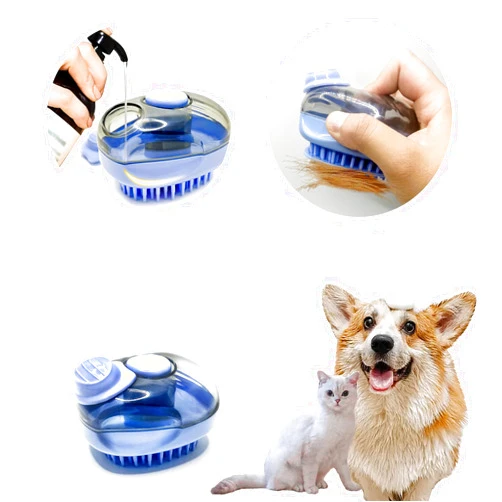 Rlucklyn Dog Bath Brush, Can Get into the Pet' Hair to Scrub Dog Scrubber for Bath, Easy to Come Out the Shampoo Dog Shower Brush, Upgrade Silicone Deshedding Dog & Cat Brush, Dog Washing Dispenser Brush
