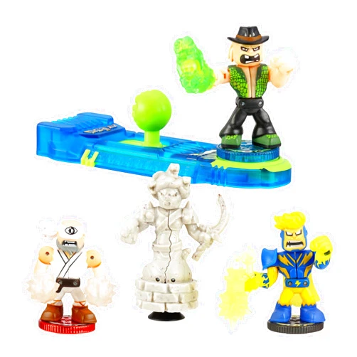 Akedo Legends of Akedo Powerstorm | Official Rules Starter Pack Legendary Punch Attack | 3 Mini Battling Action Figures with Training Practice Piece and Exclusive Joystick Controller Punch Attack - Thunderpants, Master Si & Max Snapper