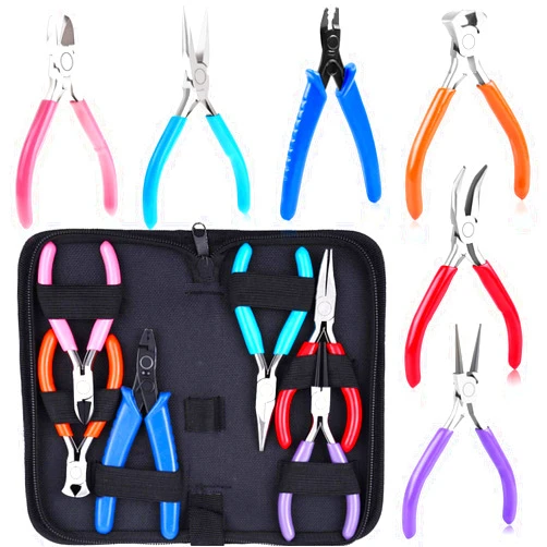 Acejoz Jewelry Pliers, Acejoz 6pcs Jewelry Making Tools Kit Includs Needle Round Nose Pliers, Wire Cutters, Crimping Pliers, Bent Nose Pliers, End Nippers for Beading Craft