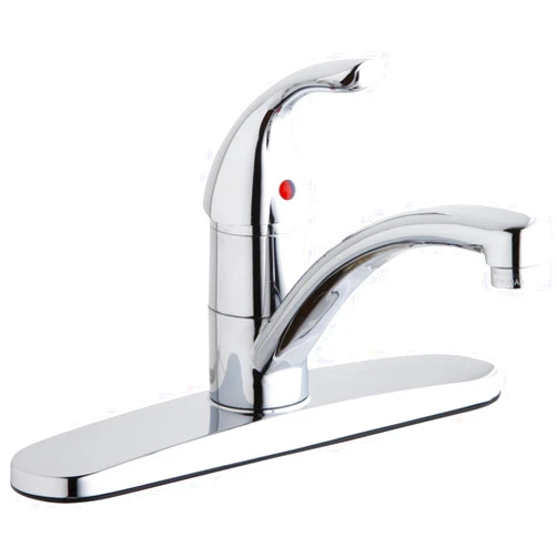 Elkay Everyday LK1000CR Three Hole Deck Mount Kitchen Faucet with Lever Handle and Escutcheon, Chrome