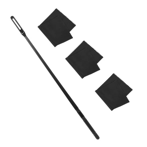 SAVITA Flute Cleaning Kit, 3pcs Flute Cleaning Cloth with 1pc Flute Cleaning Rod Cleaning Rag & Swab Supplies for Easy Polishing Inside Care (Black)