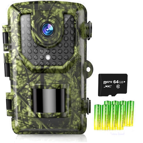 Kirababy Trail Camera, 1296P 32MP Game Camera with Night Vision Motion Activated No Glow IP66 Waterproof, 120° Deer Camera for Wildlife Hunting Cam