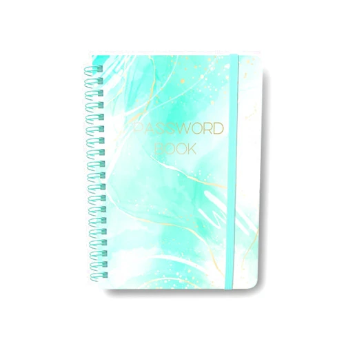 Tiankool Password Book with Alphabetical Tabs - Spiral Password Notebook for Internet & Computer Login, Recording Website, Usernames, Passwords. Password Keeper for Home or Office, 5.1 x 6.9 in-Blue