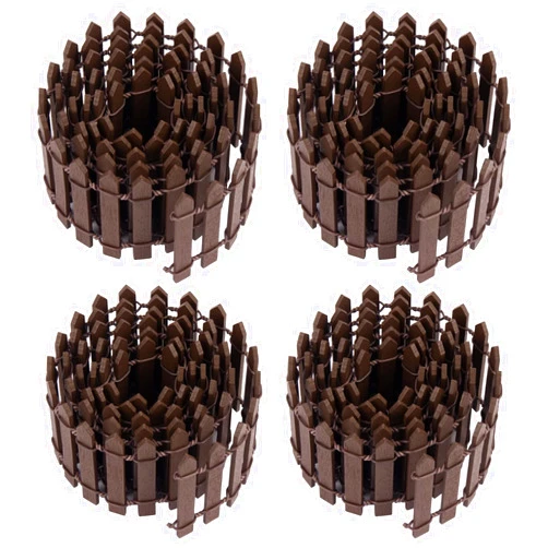 AUEAR, 35 Inch Mini Fairy Garden Fence Wood Ornament Wooden Decorative Picket Fence for DIY Crafts Project (Brown, 4-Pack)