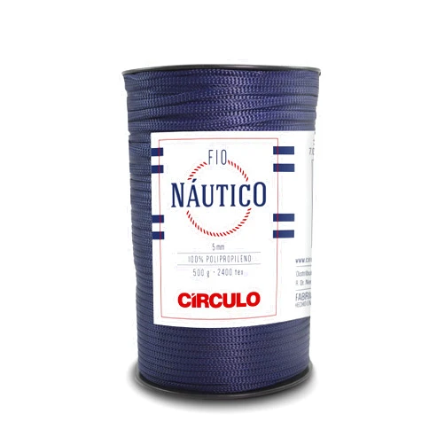 CÍRCULO Circulo - Nautico Yarn, Premium Waterproof Cord 5mm 100% Polypropylene, 227 yds, 17.6 oz, Chunky, Special for Bag - Crochet, Macramé - Color 2856 - Navy Blue
