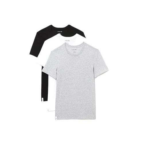 Lacoste Men's Essentials 3 Pack 100% Cotton Regular Fit Crewneck T-Shirts