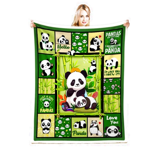 Y·JIANG Panda Blanket, Panda Gifts for Girls, Panda Gifts for Women, Panda Gifts for Panda Lover, Just A Girl Who Loves Pandas, Kids Teens Birthday Gifts, Soft Cozy for Couch Throw Blanket 50