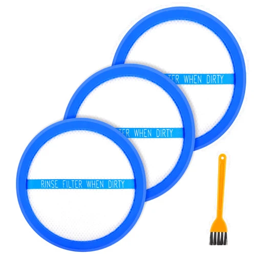 LUOLIJNL 440010894 Vacuum Filter - 3 Pack Round Washable Rinsable Filter Compatible with Hoover React Whole Home & Hoover Fusion Cordless Vacuums UH74100 UH74200 UH74205 UH74210
