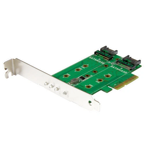 StarTech.com 3-port M.2 SSD (NGFF) Adapter Card - Supports 1x PCIe (NVMe) M.2 SSD, 2x SATA III M.2 SSDs - PCIe 3.0 Adapter , TAA (PEXM2SAT32N1)