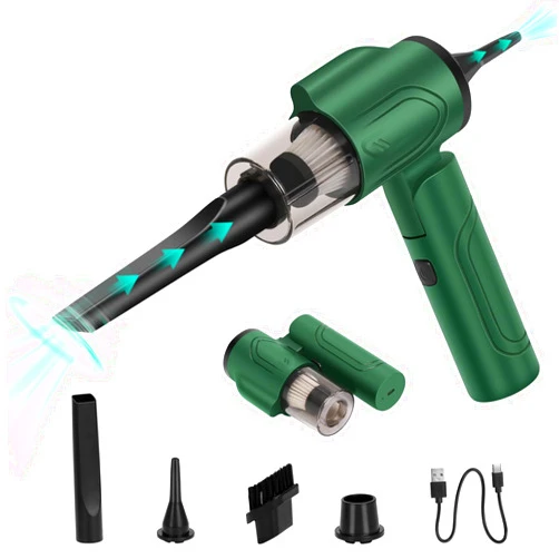 TekkPerry Compressed Air Duster,Mini Vacuum Keyboard Cleaner,3-in-1 Computer Vacuum Cleaner for Car Computer Pc Laptop Keyboard Home Dust Cleaning