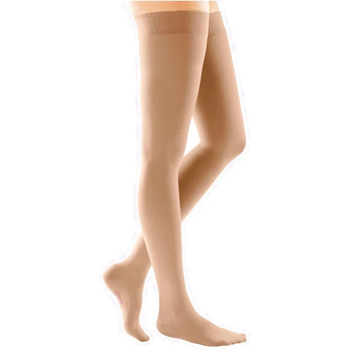 mediven Comfort for Women, 15-20 mmHg – Thigh High Compression Stockings with Silicone Top Band, Closed Toe Leg Circulation, Semi-Transparent Leg Support Compression Hosiery