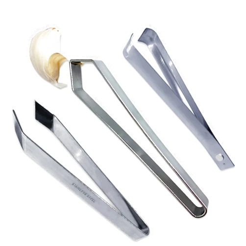 JuGeoZhi Garlic Peeler - 3 Pcs Garlic Skin Remover Set Stainless Garlic Tweezers Easy Faster Kitchen Tools