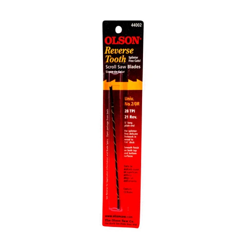 Olson Saw FR44002 0.026 by 0.011-Inch 28 BL12 Reverse Tooth Scroll Saw Blade