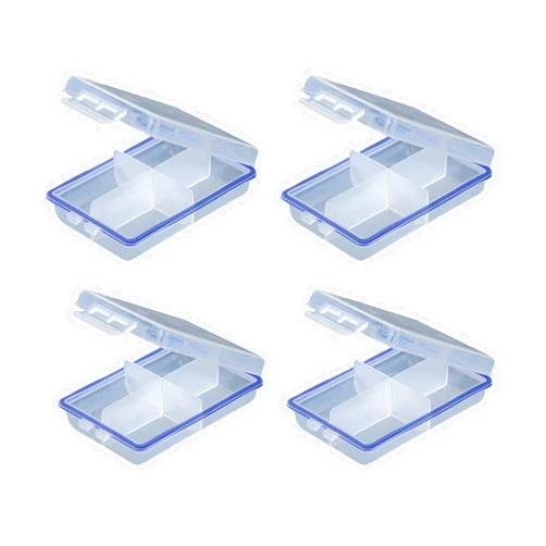 KFZDCG 4 Pack Small Tackle Box Organizer, Mini Tackle Box Fishing Tackle Box Organizer Snackle Box Container with Dividers for Hook Lures Flies Fly Tying