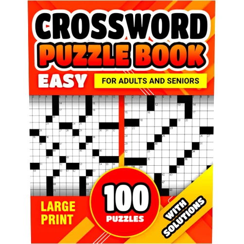 EMERSON DICKINSON Easy Crossword Puzzle Book for Adults and Seniors: 100 Puzzles Collection in Large Print with Solutions, Fun and Engaging Easy-To-Read Brain Exercises to Keep Your Mind Sharp and Healthy