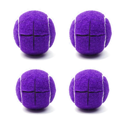 Outzen Precut Tennis Balls for Walkers 4 PCS Walker Tennis Ball for Furniture Legs and Floor Protection Heavy Duty Long Lasting Felt Pad Glide,Fit Most Walkers (Purple)