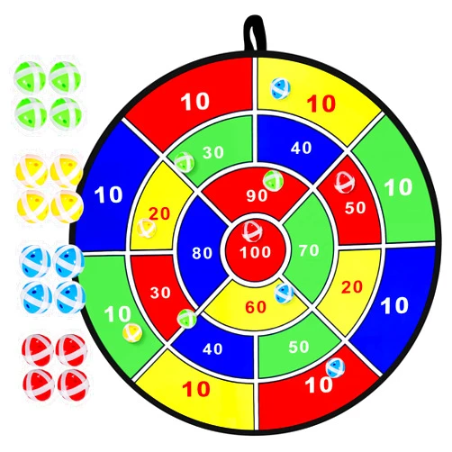 InfiOne Kids Dart Board Game Set-29 inchs, Board Games with 16 Stick Balls, Summer Indoor Outdoor Toys Games for Kids Ages 4-8, Birthday Party Games Yard Toys for Kids Ages 3 4 5 6 7 8 9 10 11